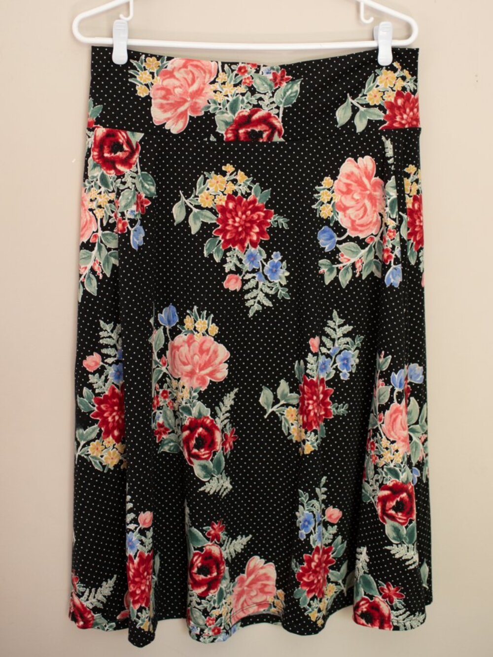 NWT Magazine Floral Polka Dot Midi Skirt